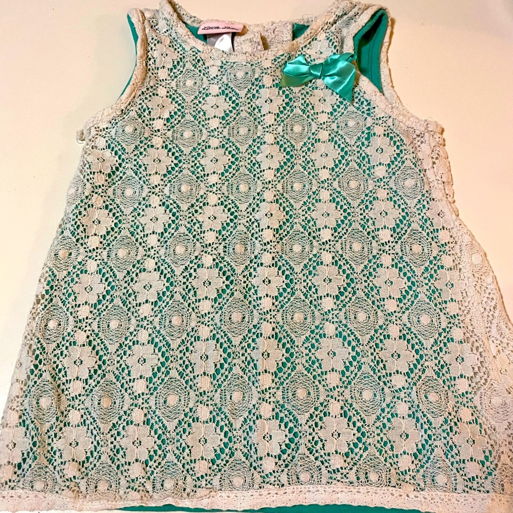 Girls Emerald Green Camisole w/ Lace Overlay- 1 pc